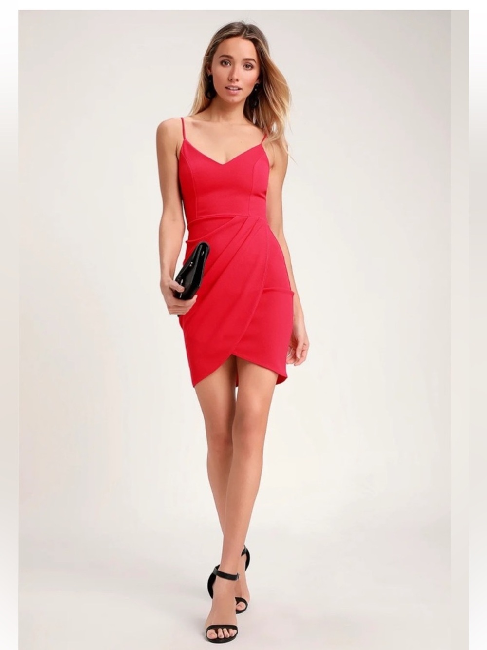 Women’s Fuchsia Spaghetti-Strap Wrap Dress